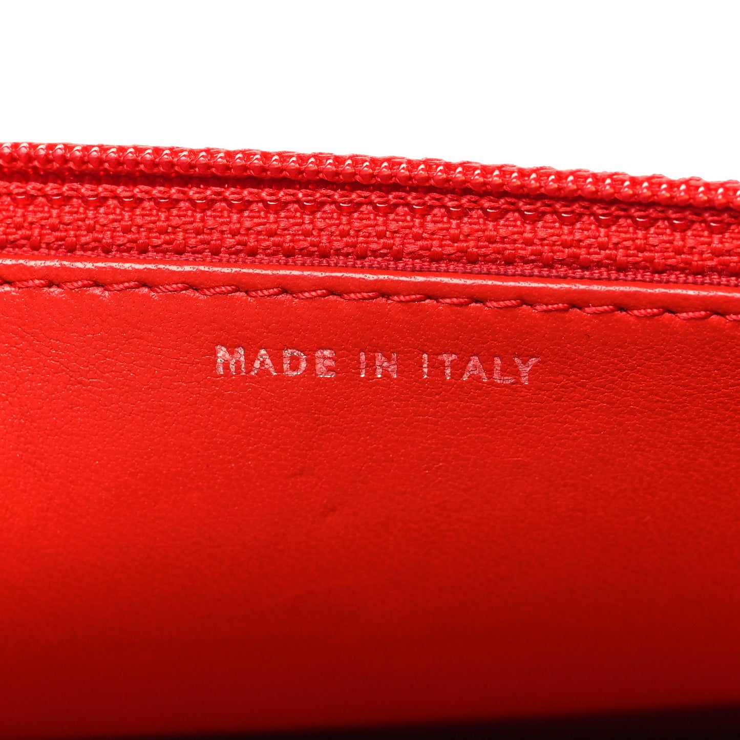 Lambskin Quilted Diamond CC Wallet On Chain WOC Red