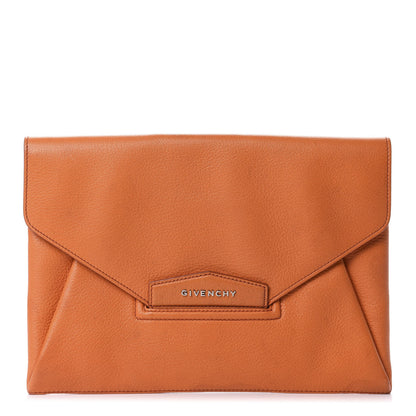 Givenchy Sugar Goatskin Medium Antigona Envelope Clutch Orange 1 of 13
