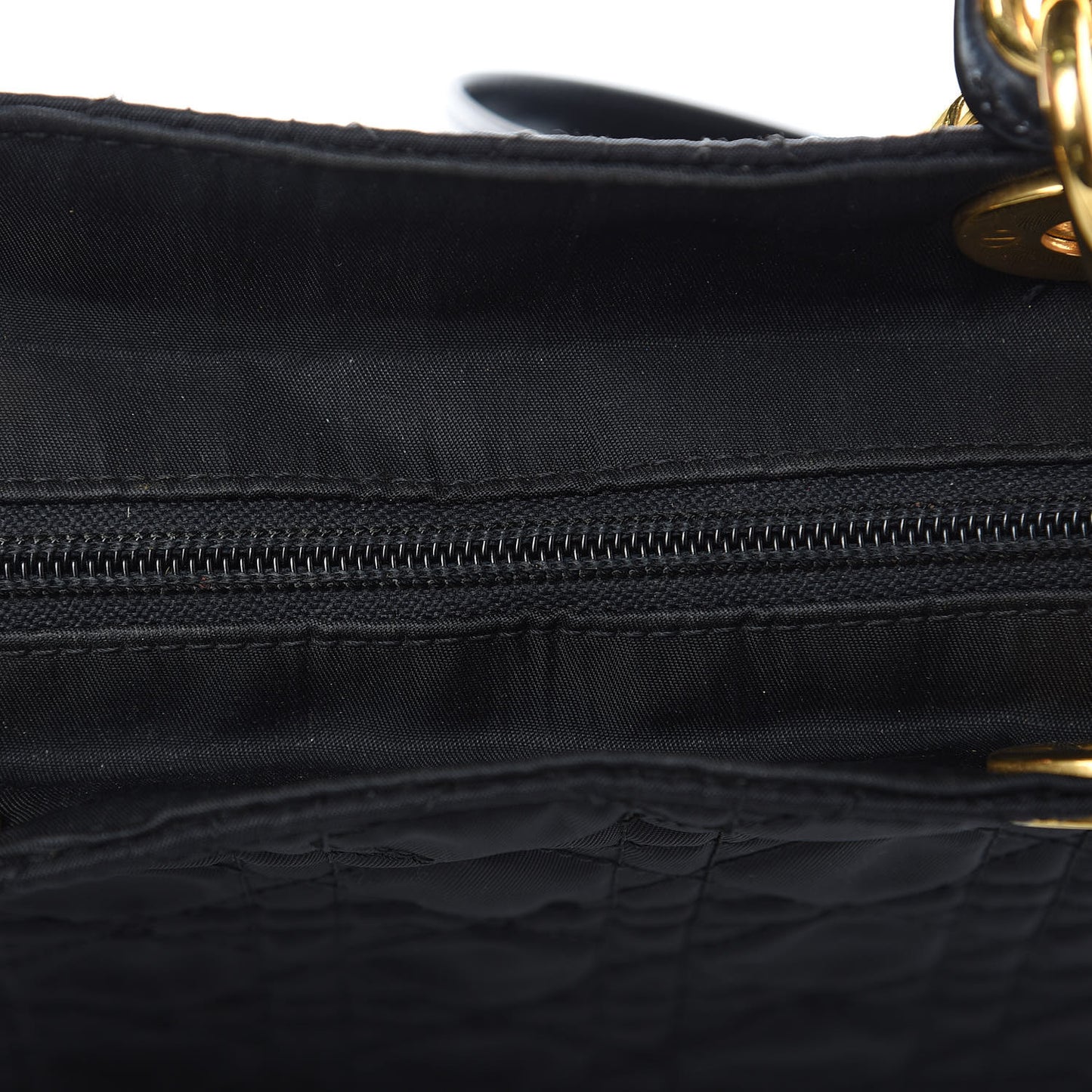 Nylon Cannage Medium Lady Dior Black