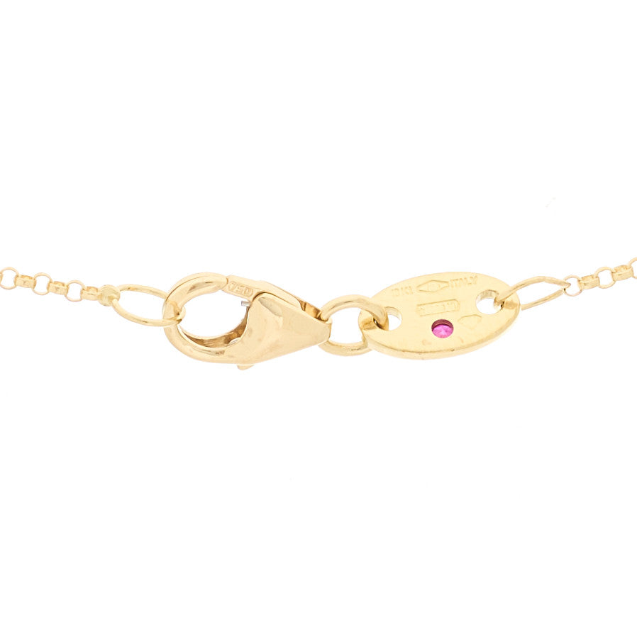 18K Yellow Gold Diamond Princess Butterfly Pendant Necklace