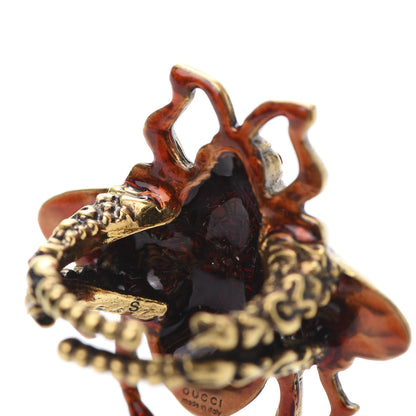 Gucci Metal Enamel Bee Ring 6.5 Aged Gold 6 of 7