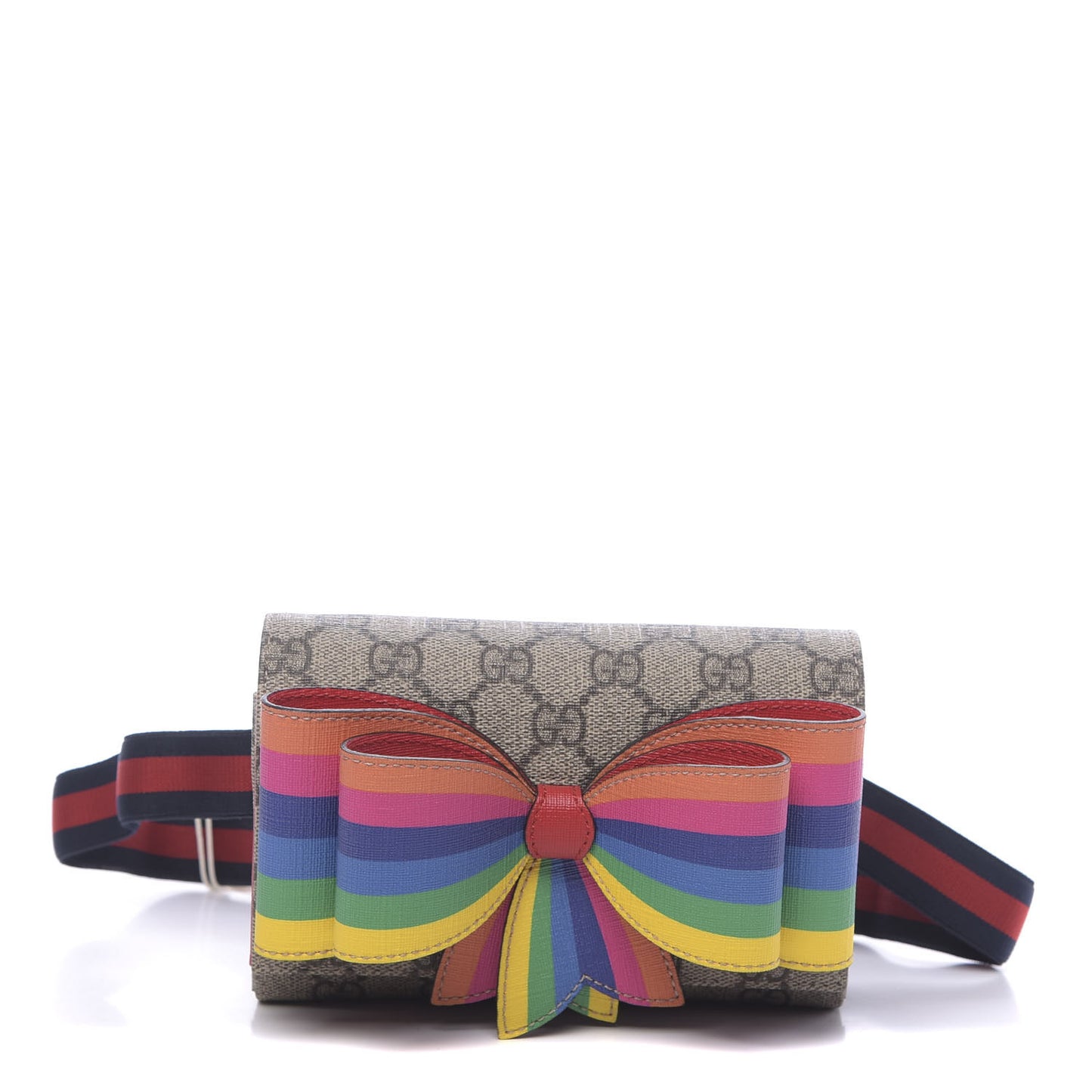 GG Supreme Monogram Childrens Rainbow Butterfly Belt Bag