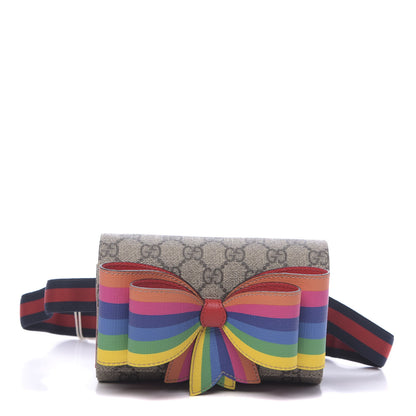 Gucci GG Supreme Monogram Childrens Rainbow Butterfly Belt Bag 1 of 10