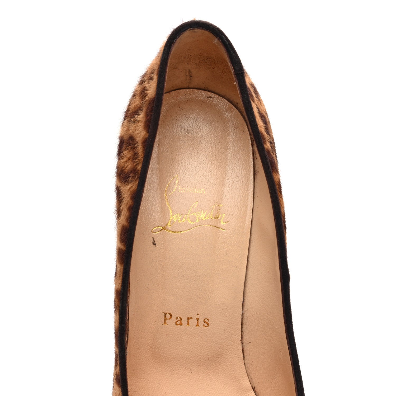 Christian Louboutin Pony Hair Mini Leopard Print Ron Ron 100 Pumps 37.5 8 of 9