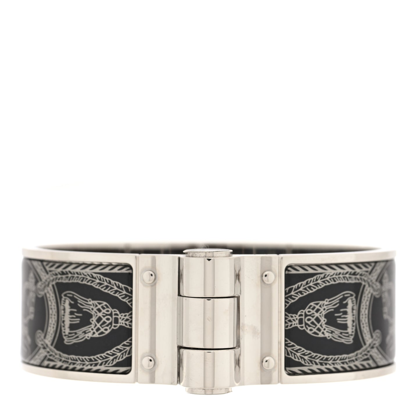 Enamel Printed Wide Charniere Grand Apparat Hinged Bracelet S