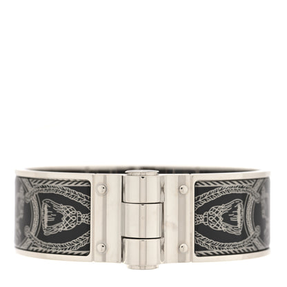 Hermes Enamel Printed Wide Charniere Grand Apparat Hinged Bracelet S 1 of 4