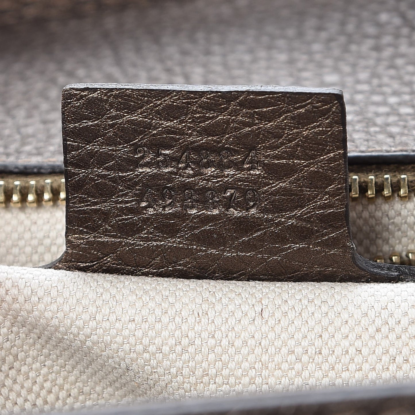 Metallic Calfskin Medium New Bamboo Top Handle Bag Bronze