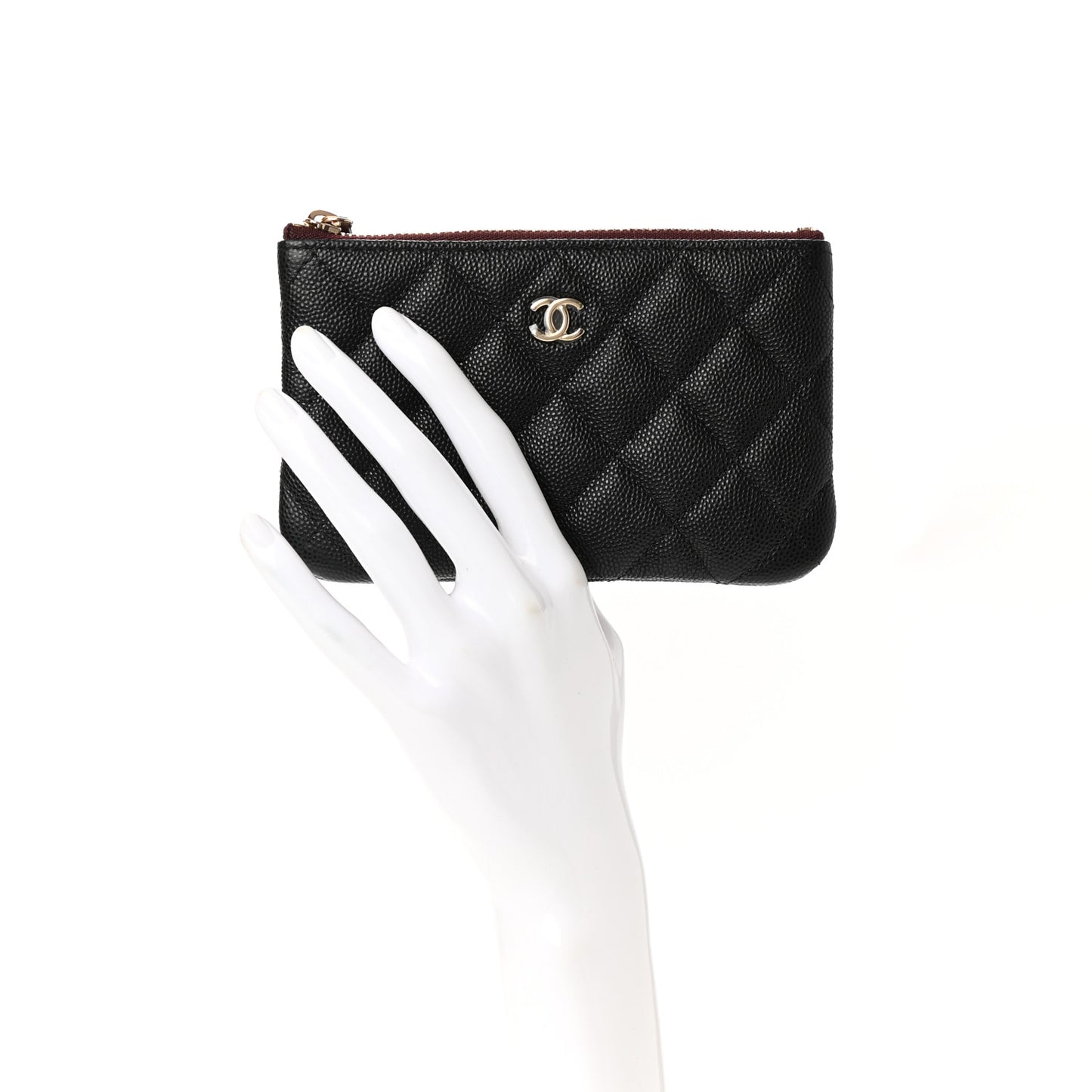 Caviar Quilted Small Cosmetic Case Black