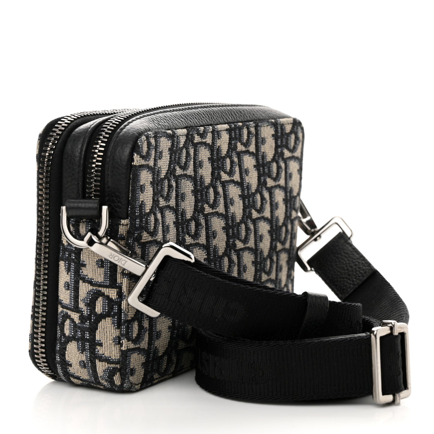 X KENNY SCHARF Oblique Canvas Embroidered Patches Crossbody Charcoal