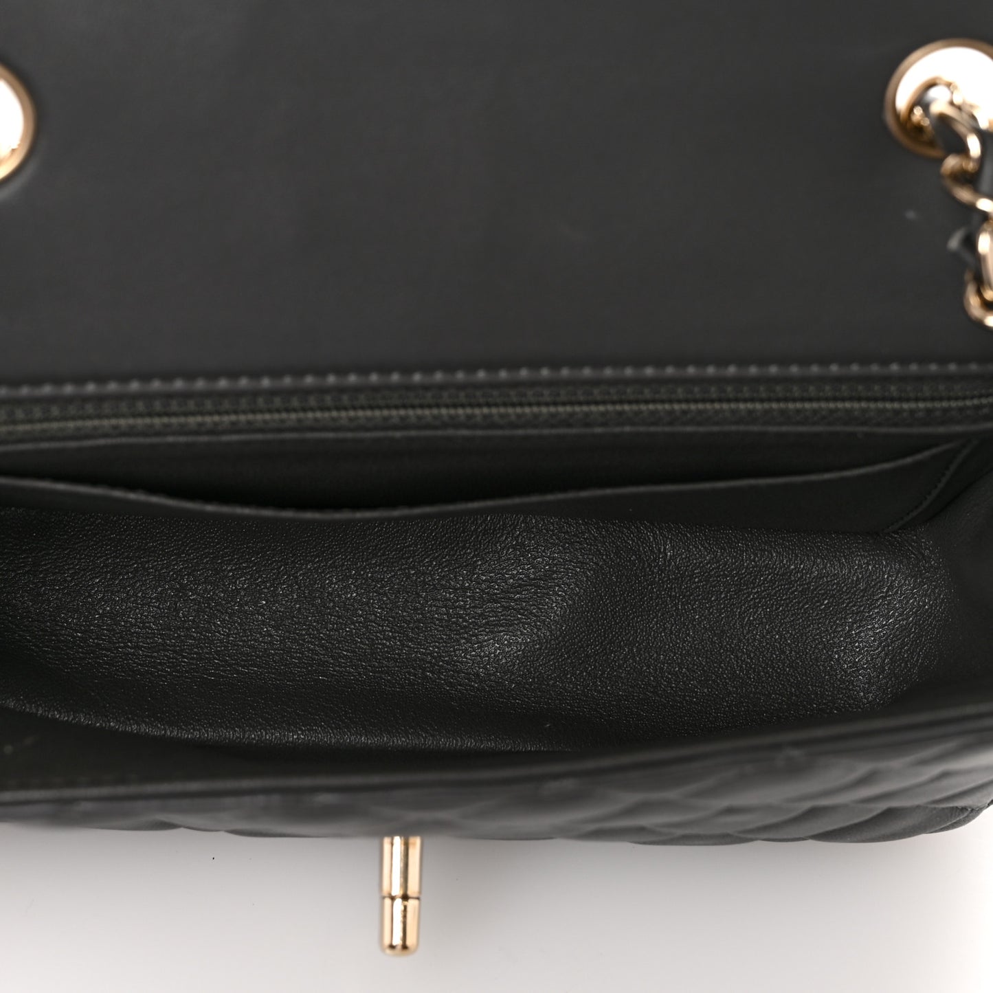 Lambskin Quilted Mini Rectangular Flap Dark Grey
