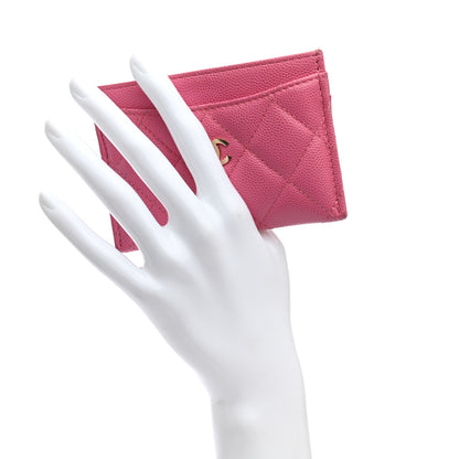 Chanel Caviar Quilted Card Holder Pink 2 of 8