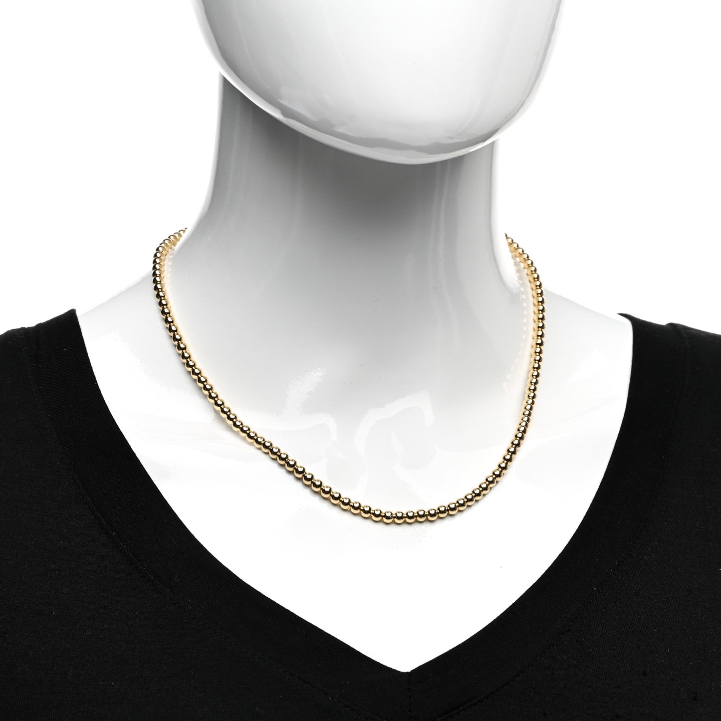 18K Yellow Gold 4mm Bead Necklace