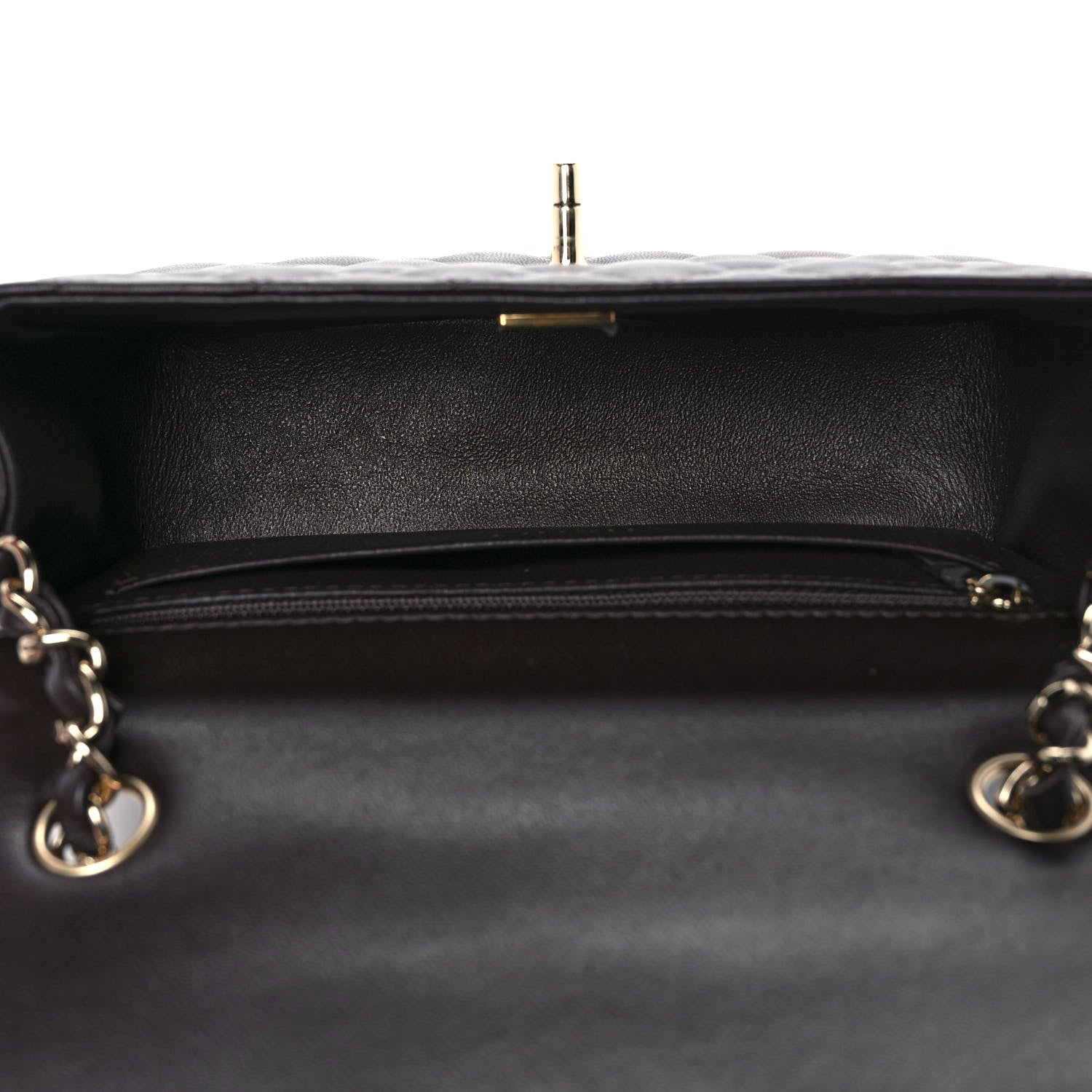 Chanel Lambskin Quilted Mini Rectangular Flap Dark Brown 4 of 8