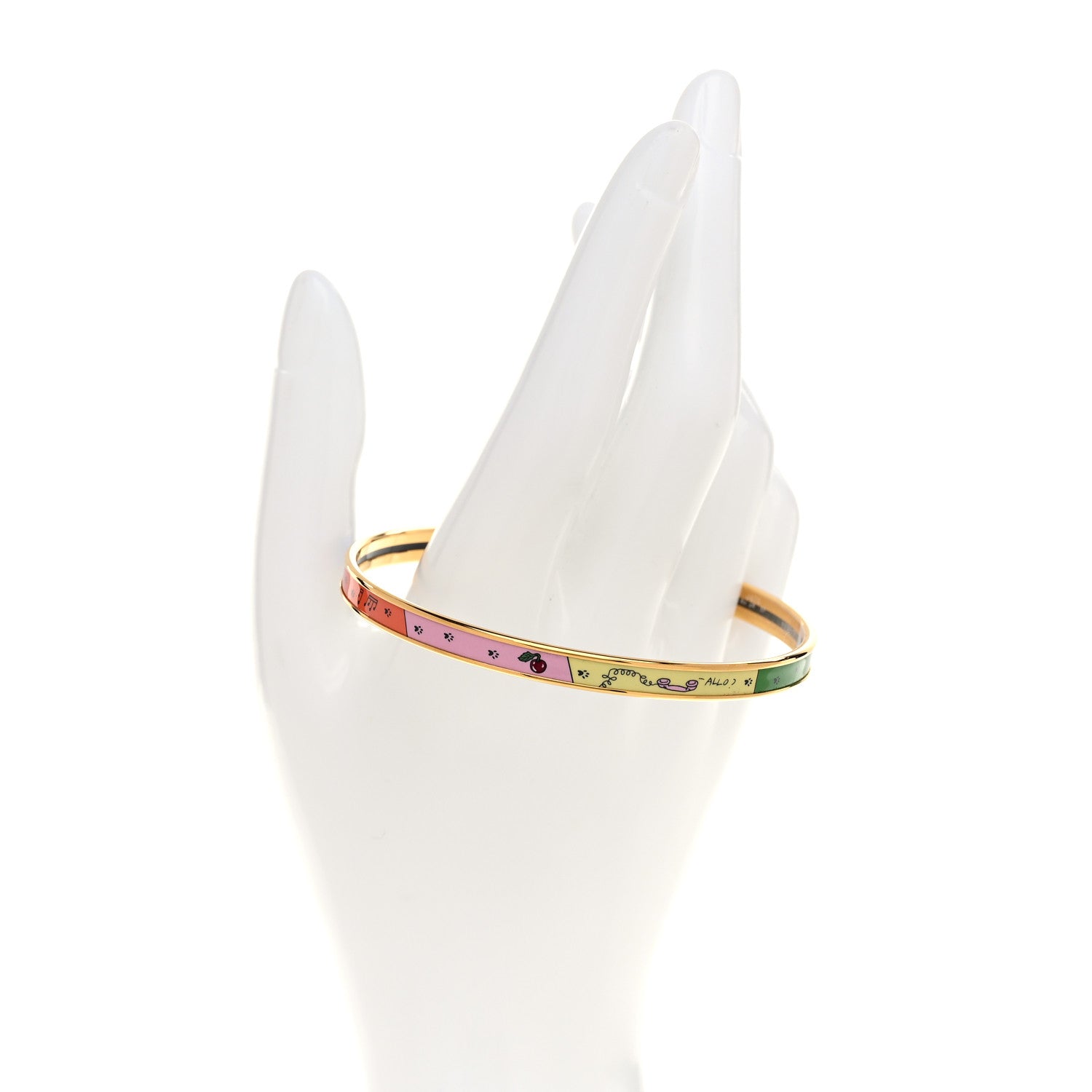 Hermes Enamel Printed Extra Narrow Mystere au 24 Bracelet 70 Casaque 2 of 6