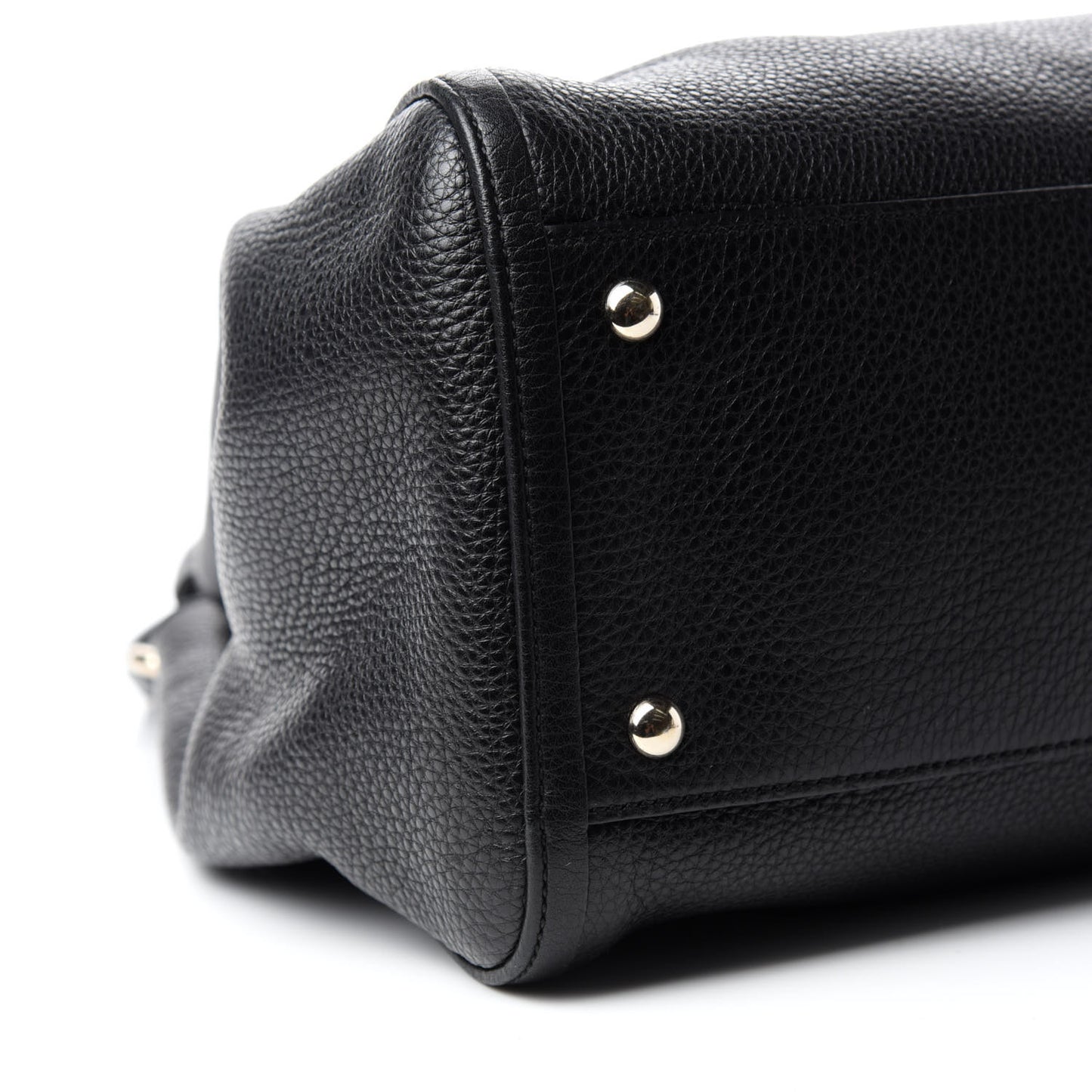 Pebbled Calfskin Medium Soho Shoulder Bag Black