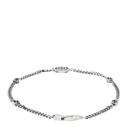 Gucci Sterling Silver Enamel Thin Interlocking G Bracelet Black 2 of 3