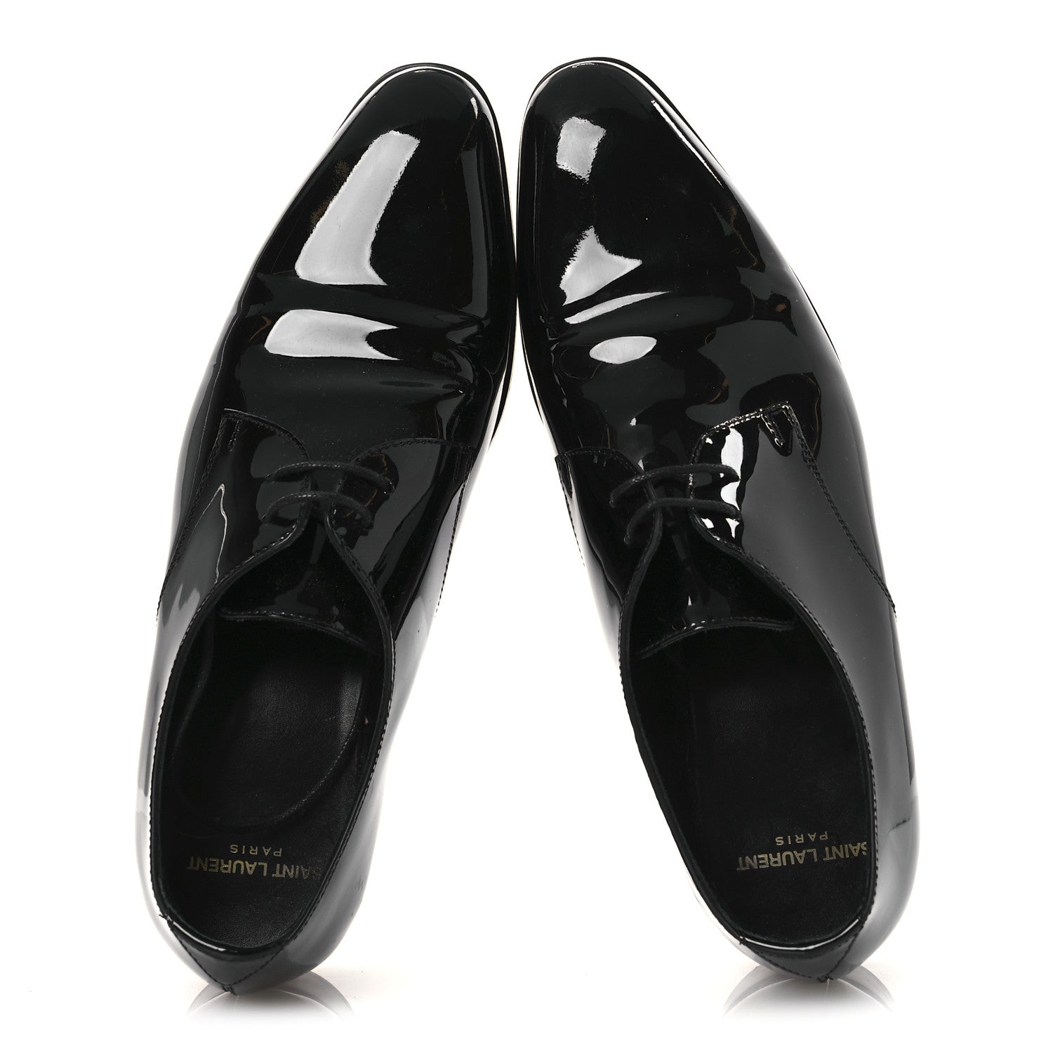 Saint Laurent Patent Baltimora Lace Up Derby Shoes 39.5 Black 2 of 12