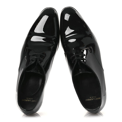 Saint Laurent Patent Baltimora Lace Up Derby Shoes 39.5 Black 2 of 12