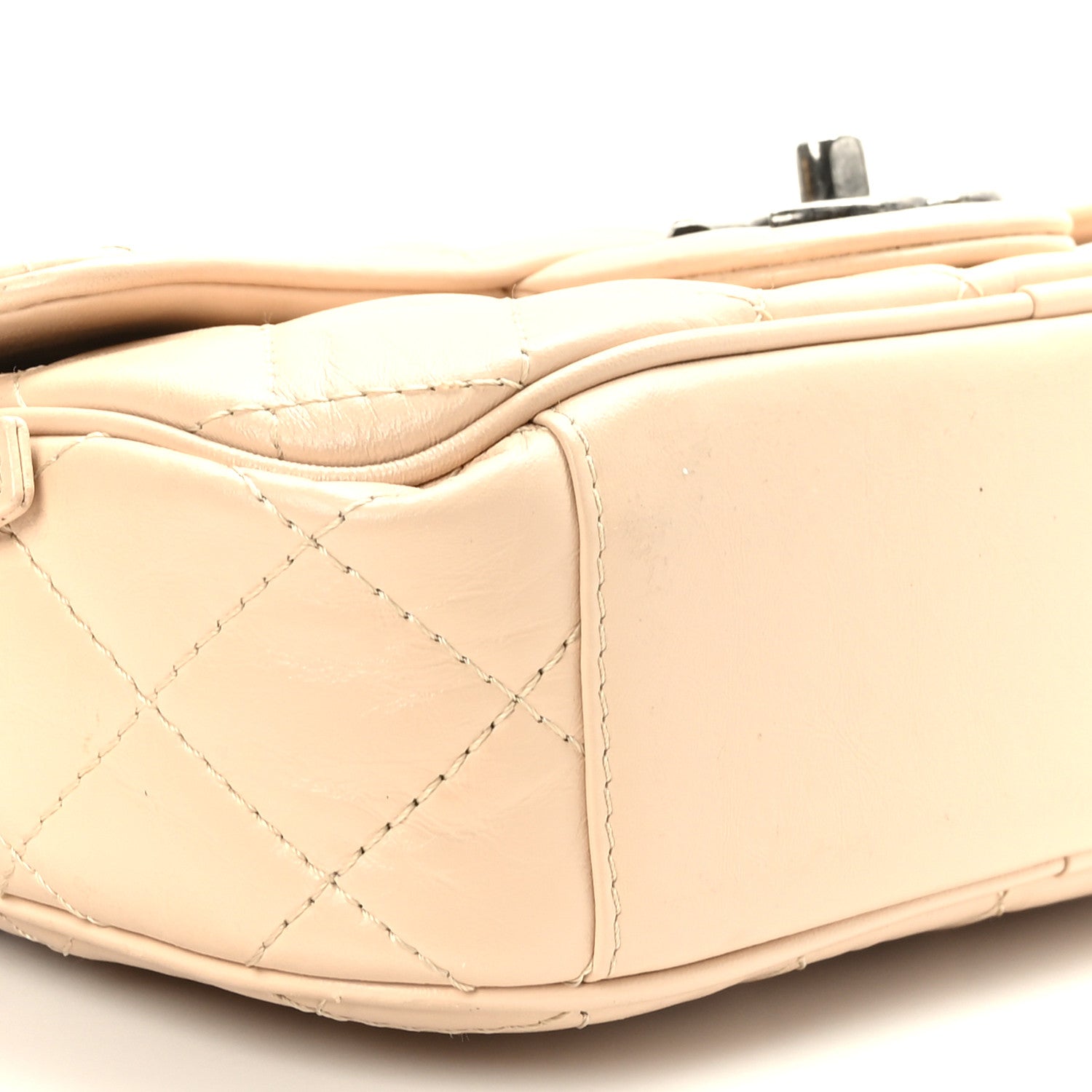 Chanel Aged Calfskin Quilted Small Easy Flap Beige 9 of 10