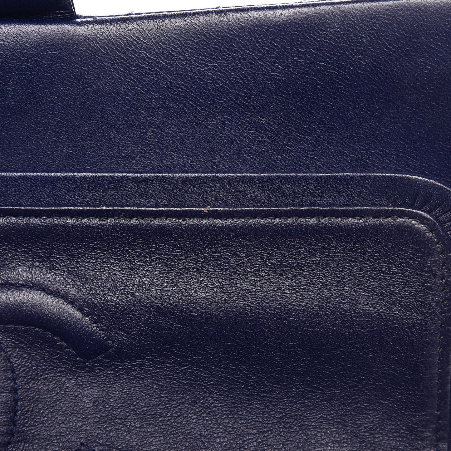 Lambskin Chevron Quilted Medium Double Flap Blue