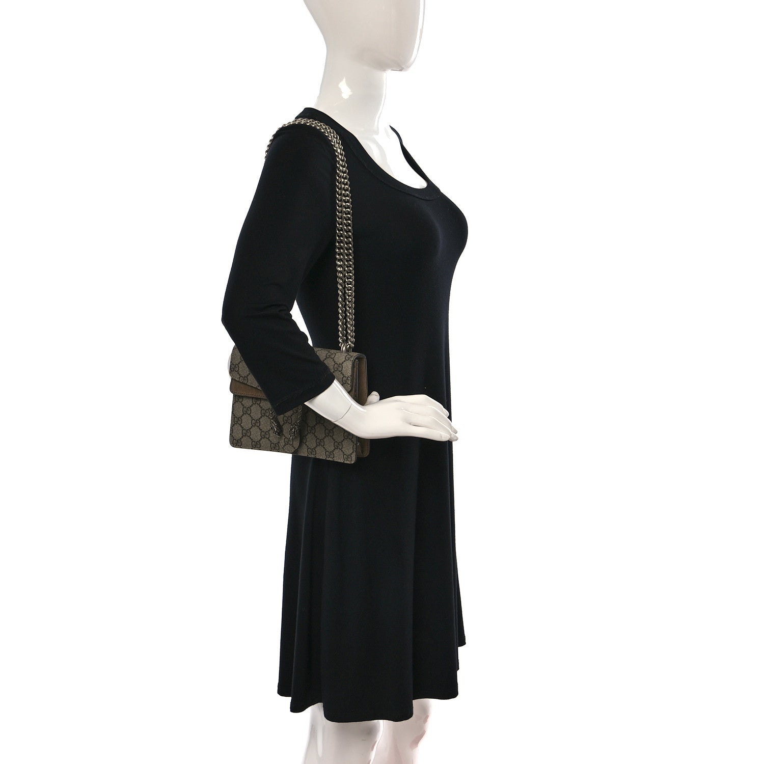 Gucci GG Supreme Monogram Mini Dionysus Shoulder Bag Taupe 2 of 9