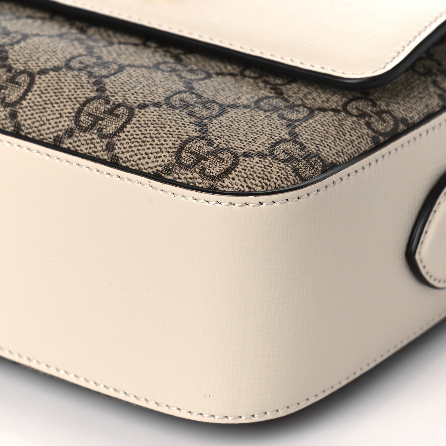 GG Supreme Monogram Small Horsebit 1955 Shoulder Bag Beige Mystic White