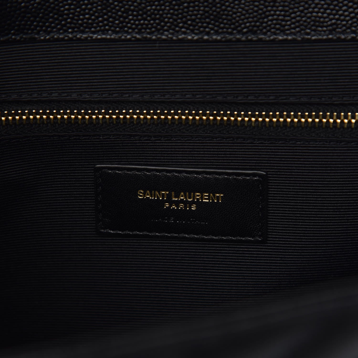 Saint Laurent Grain De Poudre Matelasse Chevron Large Monogram Satchel Black 8 of 10