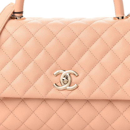 Chanel Caviar Quilted Small Coco Handle Flap Light Pink 10 of 11