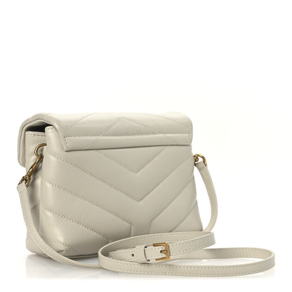Saint Laurent Calfskin Y Quilted Monogram Toy Loulou Crossbody Bag Blanc Vintage 3 of 10