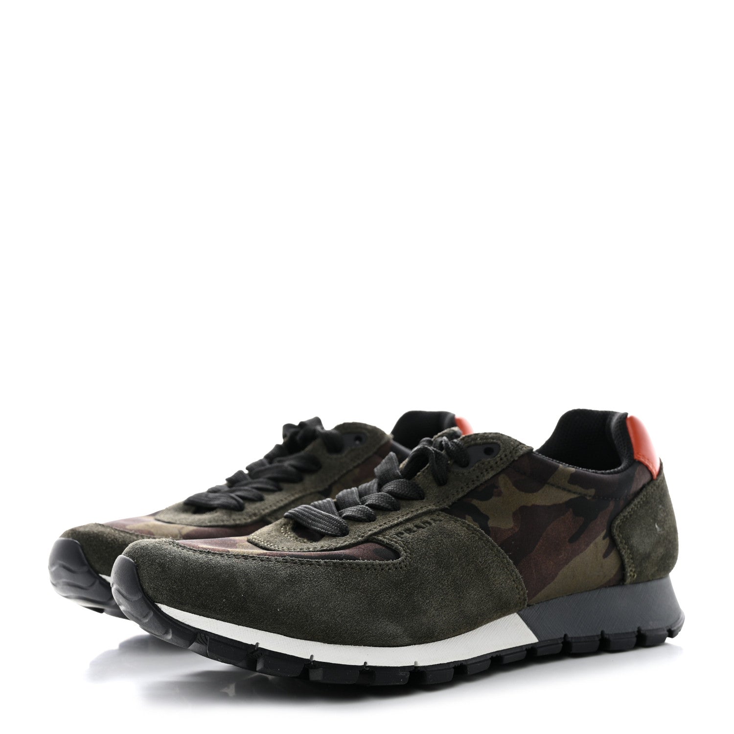 Prada Suede Calzature Scamosciato Logo Womens Low Top Sneakers 36.5 Mimetico 3 of 11