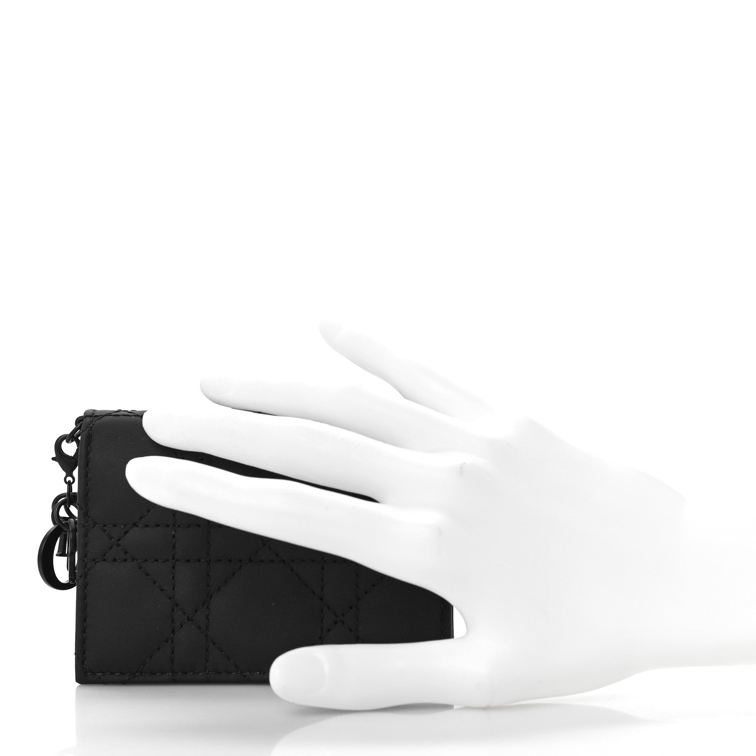 Christian Dior Ultra Matte Calfskin Small Lady Dior Flap Card Holder Black 2 of 9