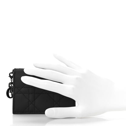 Christian Dior Ultra Matte Calfskin Small Lady Dior Flap Card Holder Black 2 of 9