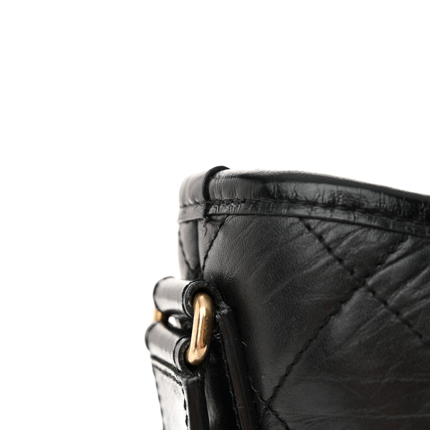 Chanel Aged Calfskin Quilted Small Gabrielle Logo Hobo Black 13 of 15
