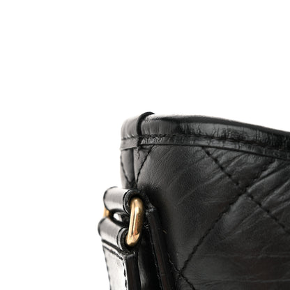Chanel Aged Calfskin Quilted Small Gabrielle Logo Hobo Black 13 of 15