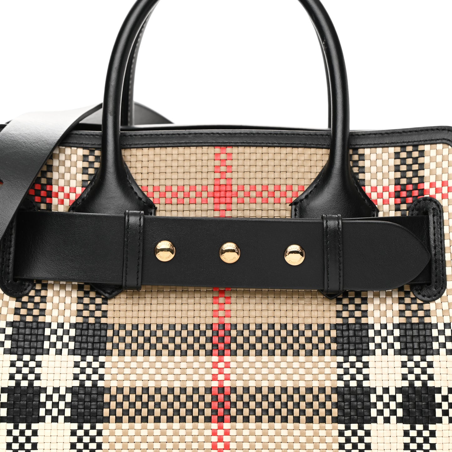 Calfskin Woven Vintage Check Triple Stud Mini Belt Bag Archive Beige