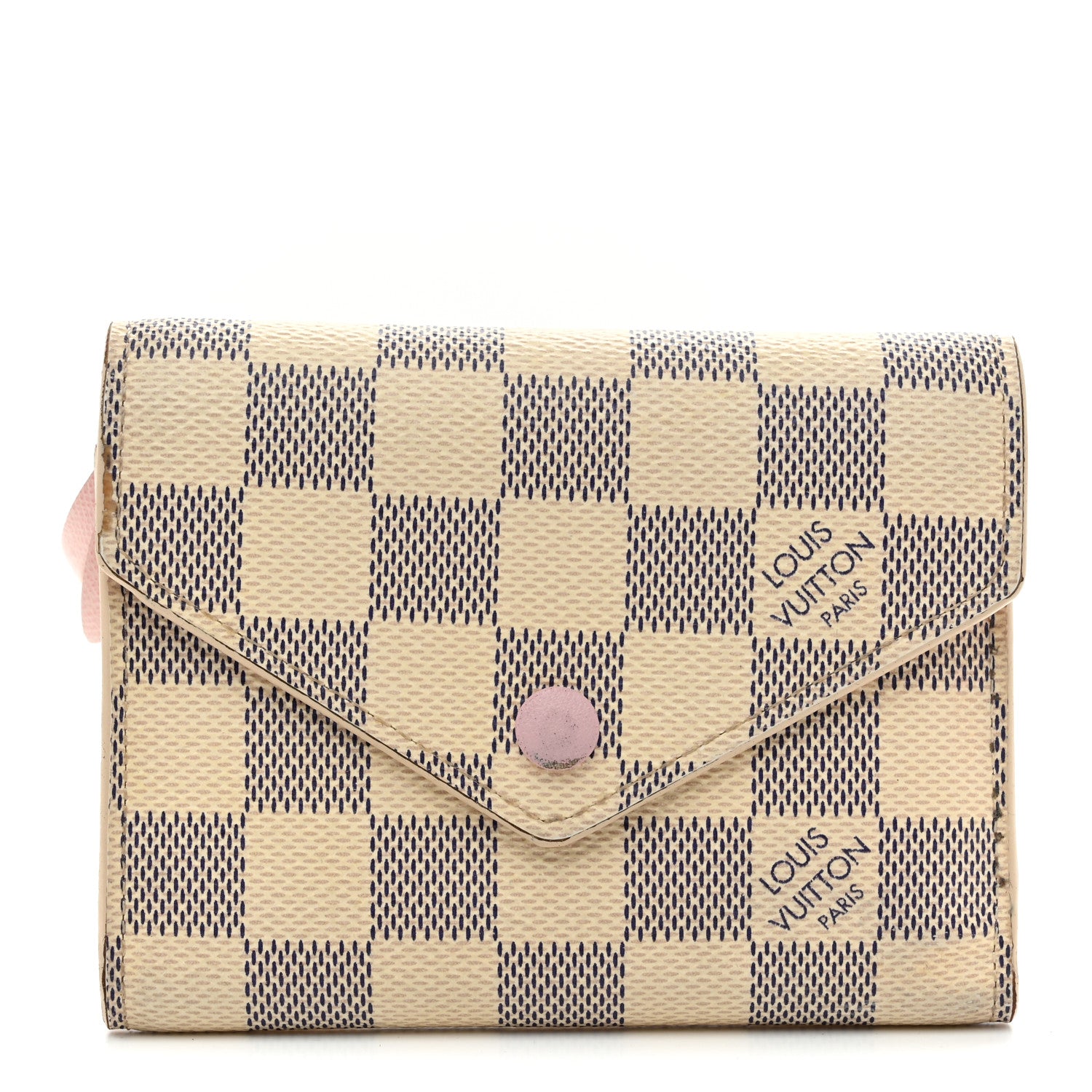 Louis Vuitton Damier Azur Victorine Wallet Rose Ballerine 1 of 7