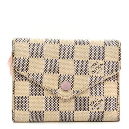 Louis Vuitton Damier Azur Victorine Wallet Rose Ballerine 1 of 7