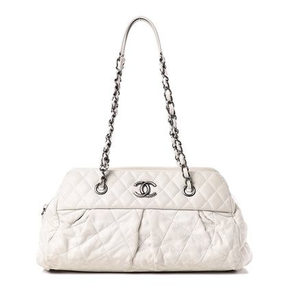 Chanel Iridescent Calfskin Chic Quilt Bowling Bag White 1 of 21