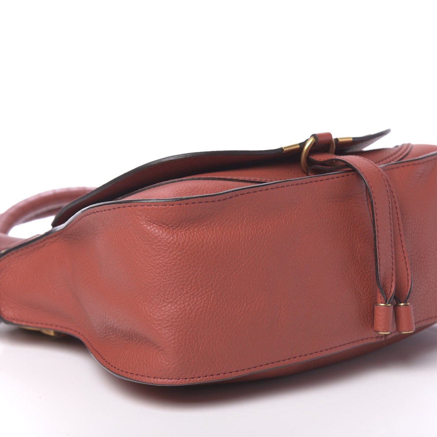 Calfskin Medium Marcie Satchel Terracotta Red