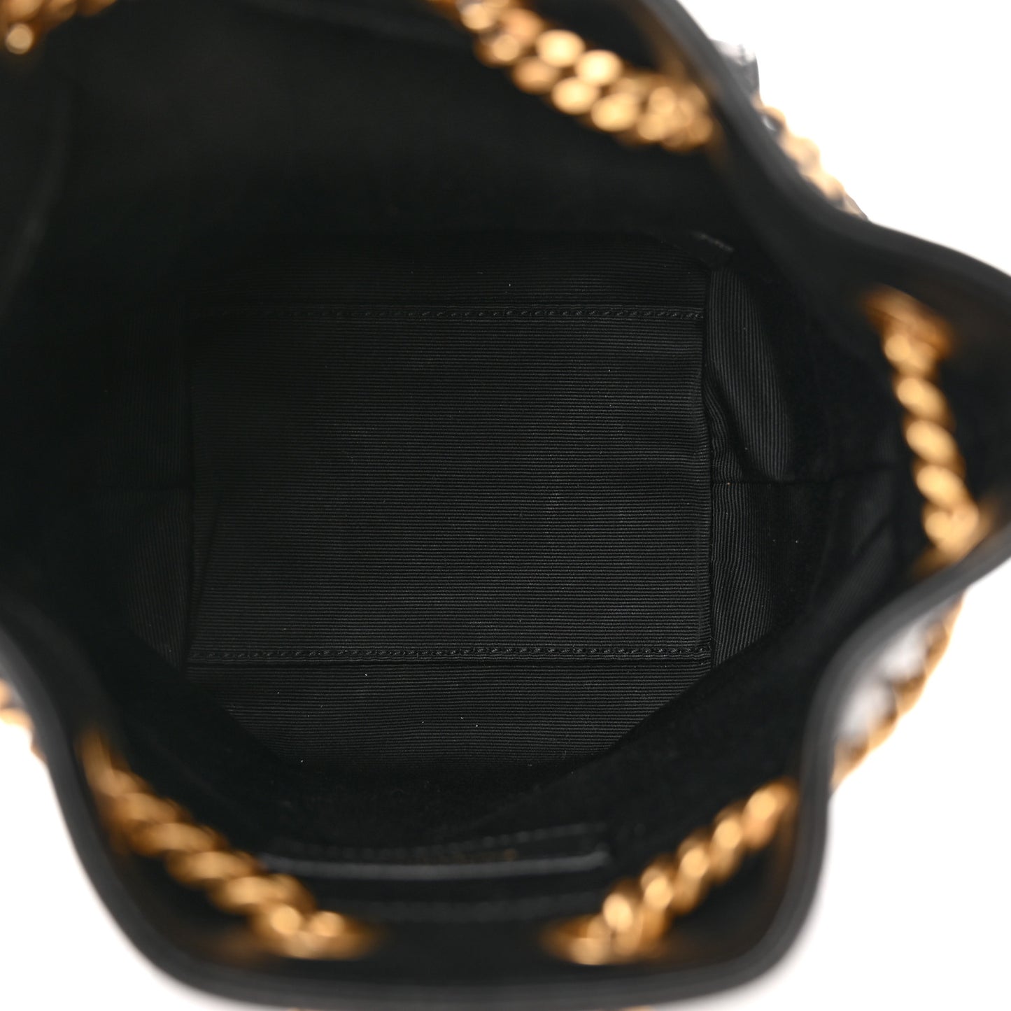 Lambskin Matelasse Monogram Joe Nano Bucket Bag Black