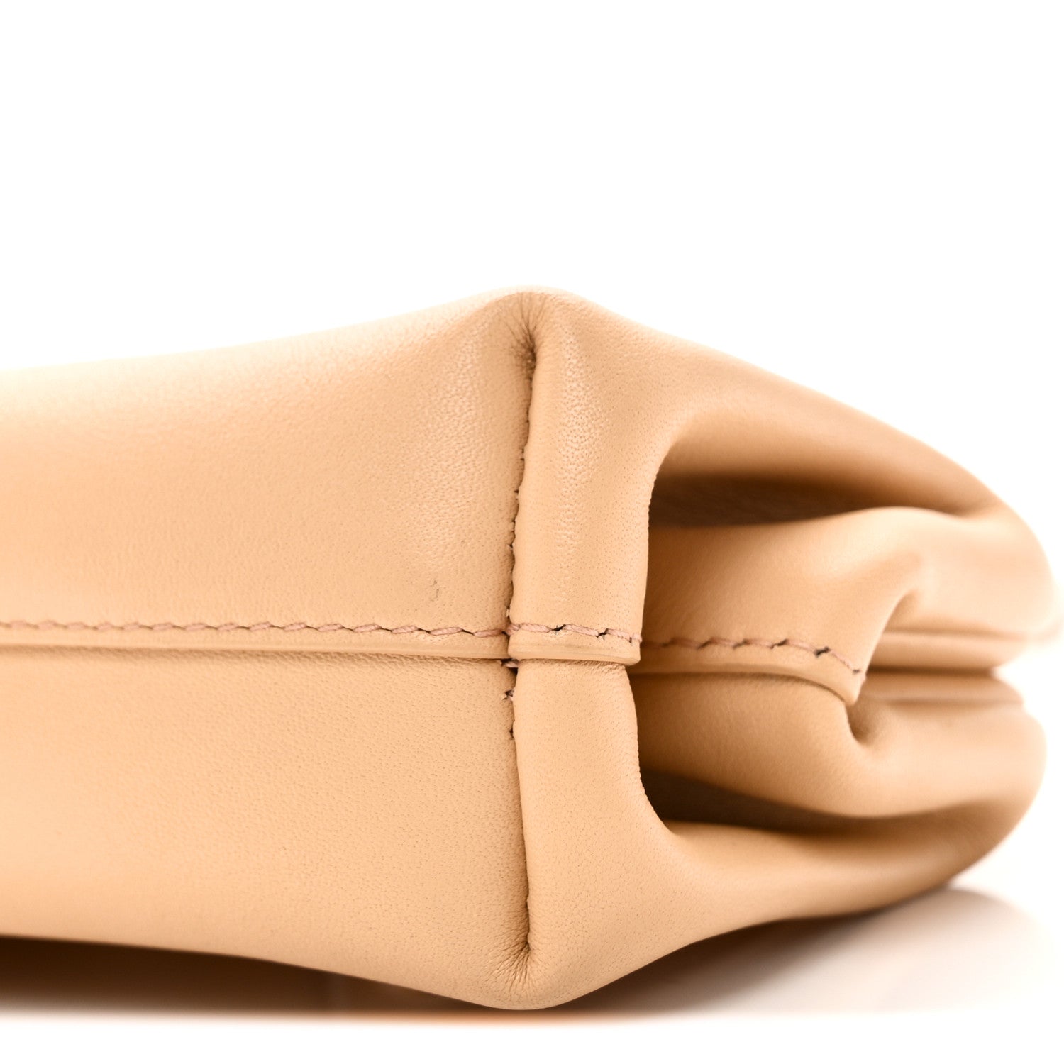 Bottega Veneta Calfskin The Point Coin Purse Almond 9 of 9