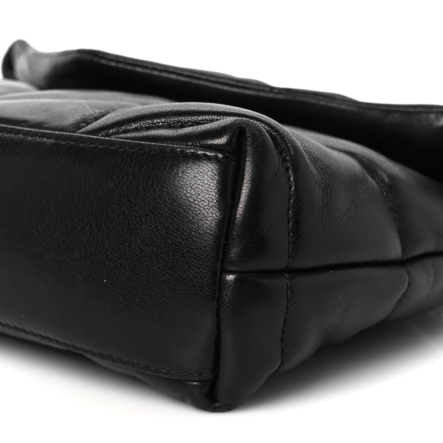 Lambskin Quilted Toy Loulou Puffer Monogram Chain Satchel Black