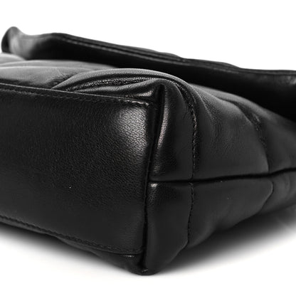 Saint Laurent Lambskin Quilted Toy Loulou Puffer Monogram Chain Satchel Black 10 of 10