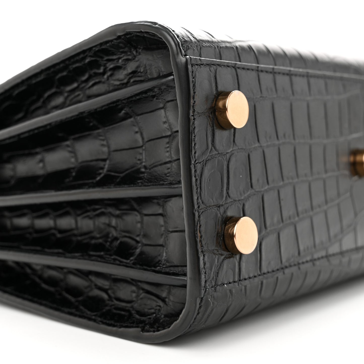 Calfskin Crocodile Embossed Nano Sac De Jour Black