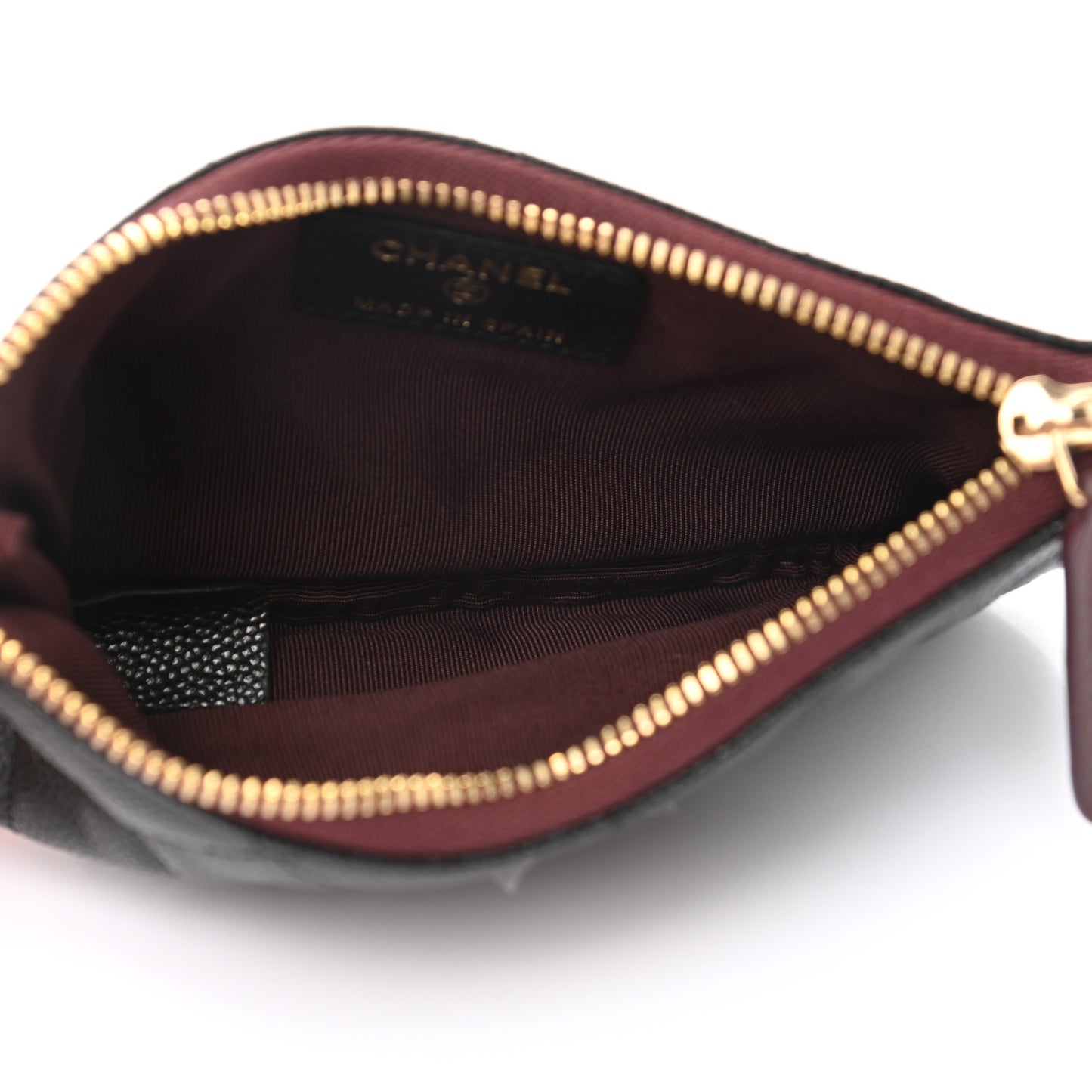 Caviar Quilted Small Cosmetic Case Black