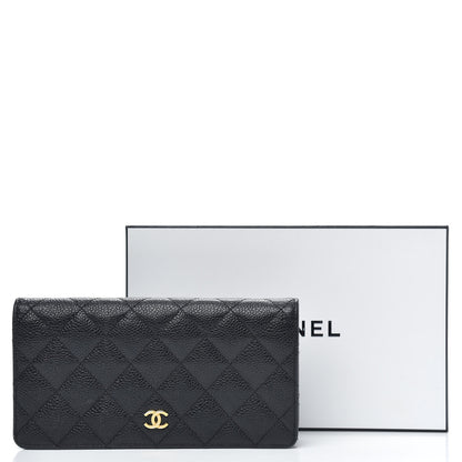 Chanel Caviar Quilted Yen Wallet Black 10 of 12