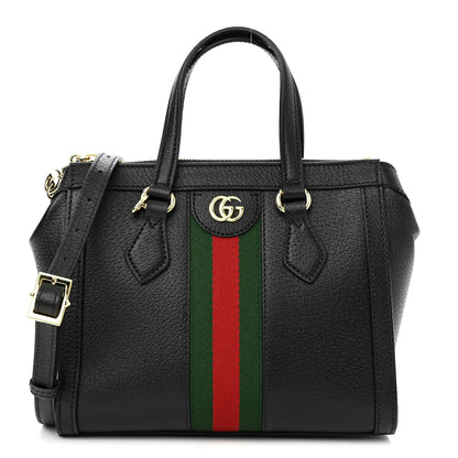 Gucci Textured Calfskin Web Small Ophidia Tote Bag Black 1 of 9