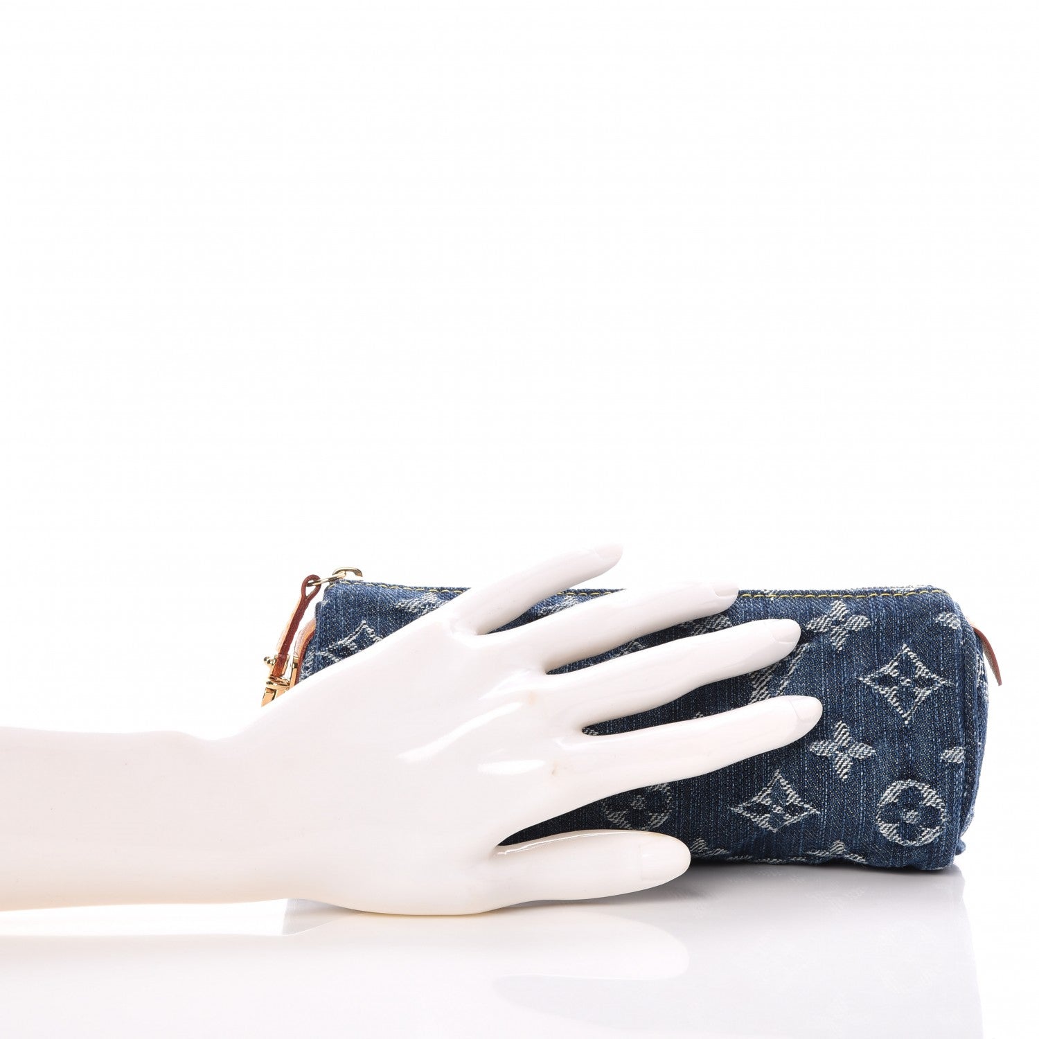 Louis Vuitton Denim Speedy GM Pochette Case 2 of 6