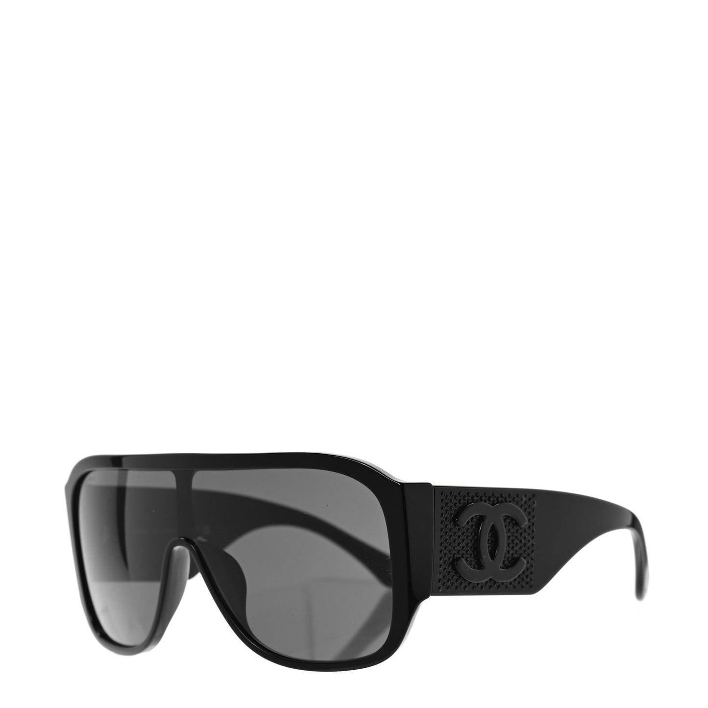 Acetate Crystal CC Shield Sunglasses 5466-B-A Black