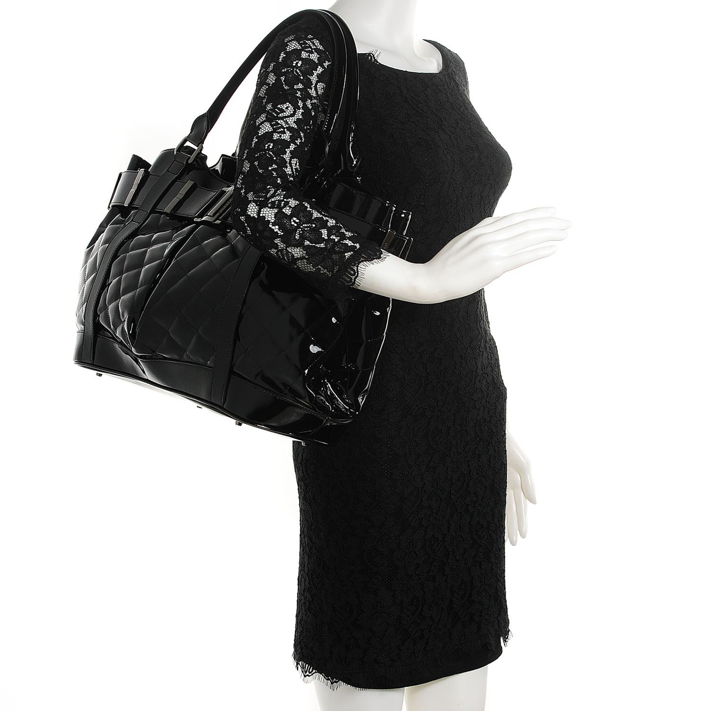 Patent Quilted Beaton Black
